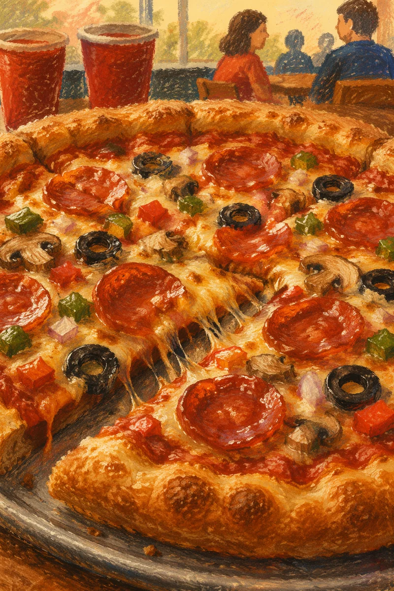 Fresh Pepperoni Pizza Slice with Melted Cheese