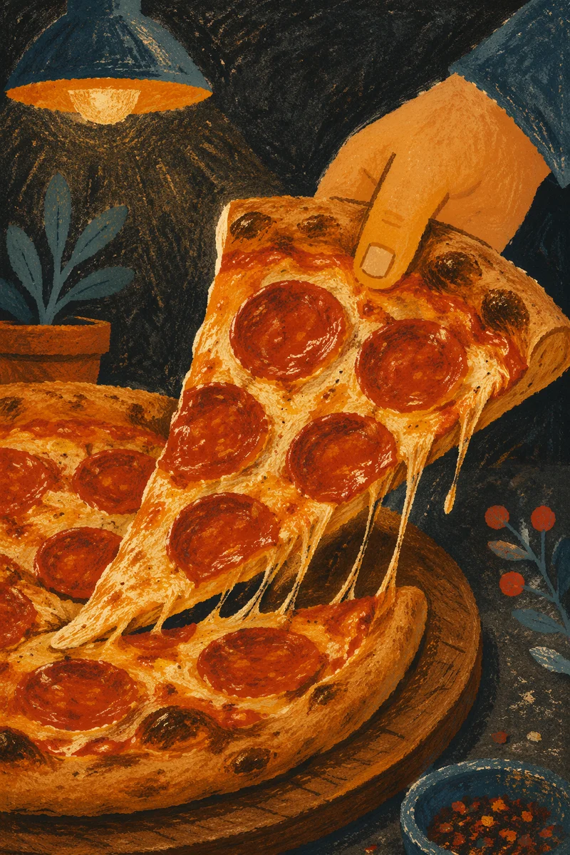 Fresh Pepperoni Pizza Slice Close-Up