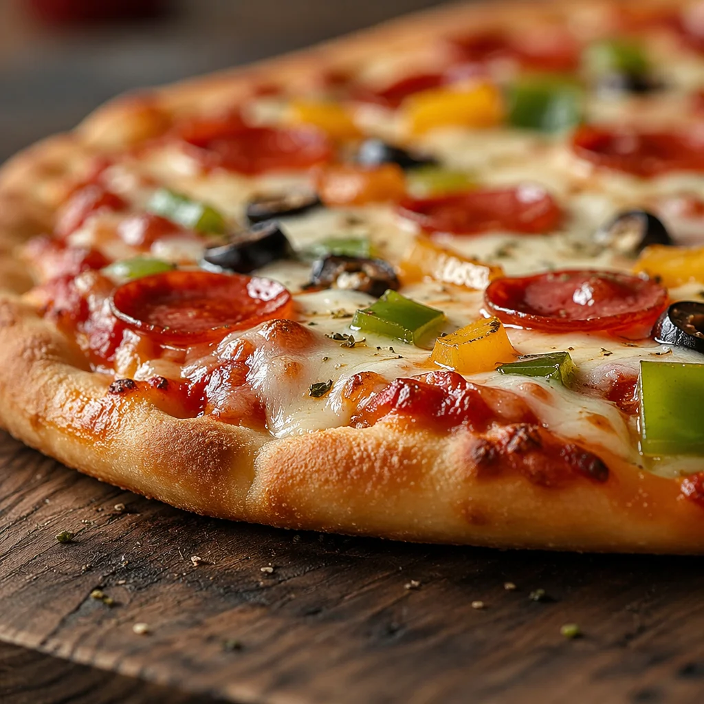 Fresh Pepperoni Pizza Slice Close-Up