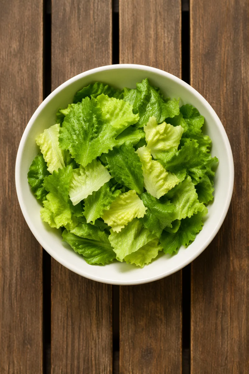 Fresh Green Salad Bowl Overhead