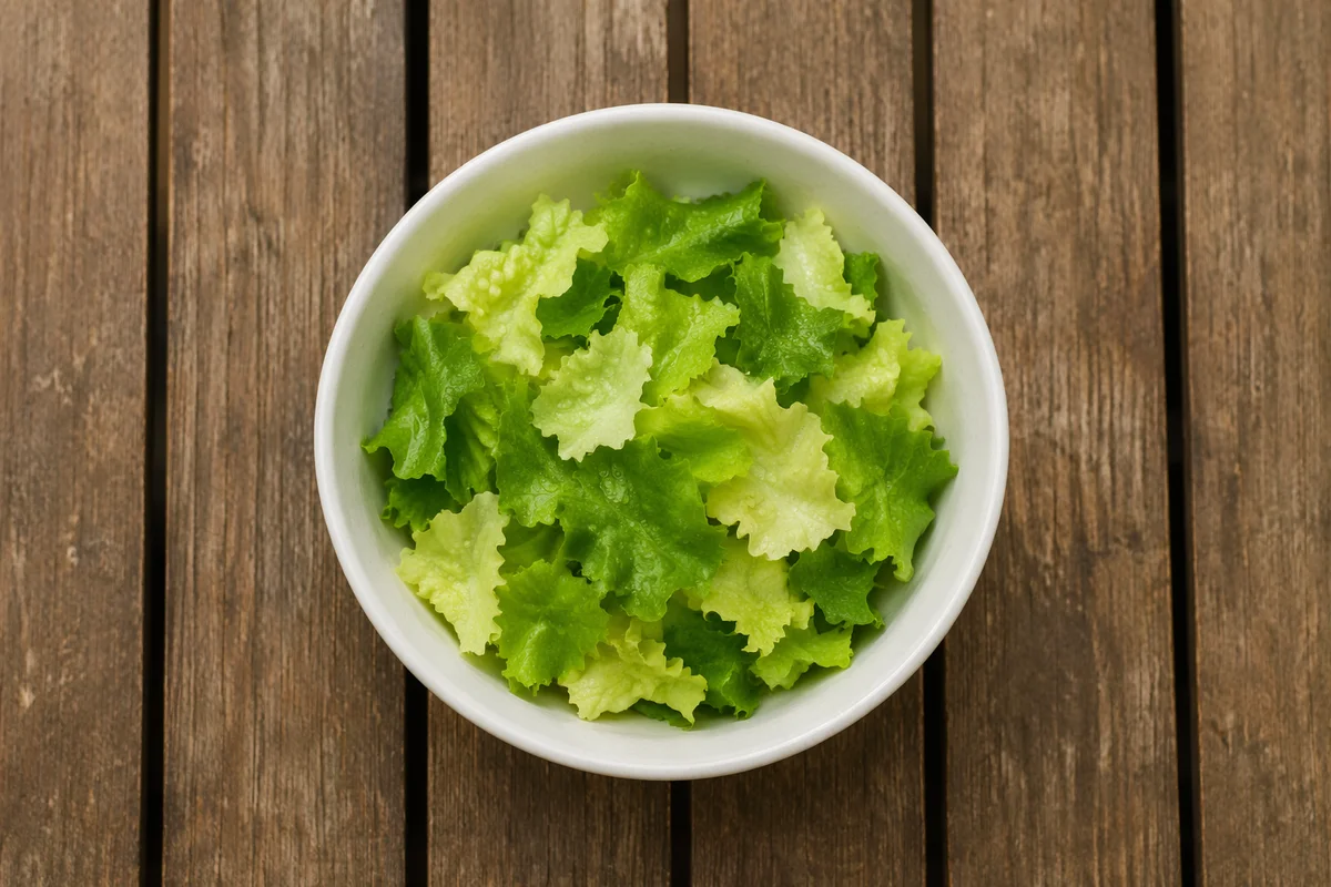 Fresh Green Salad Bowl Overhead