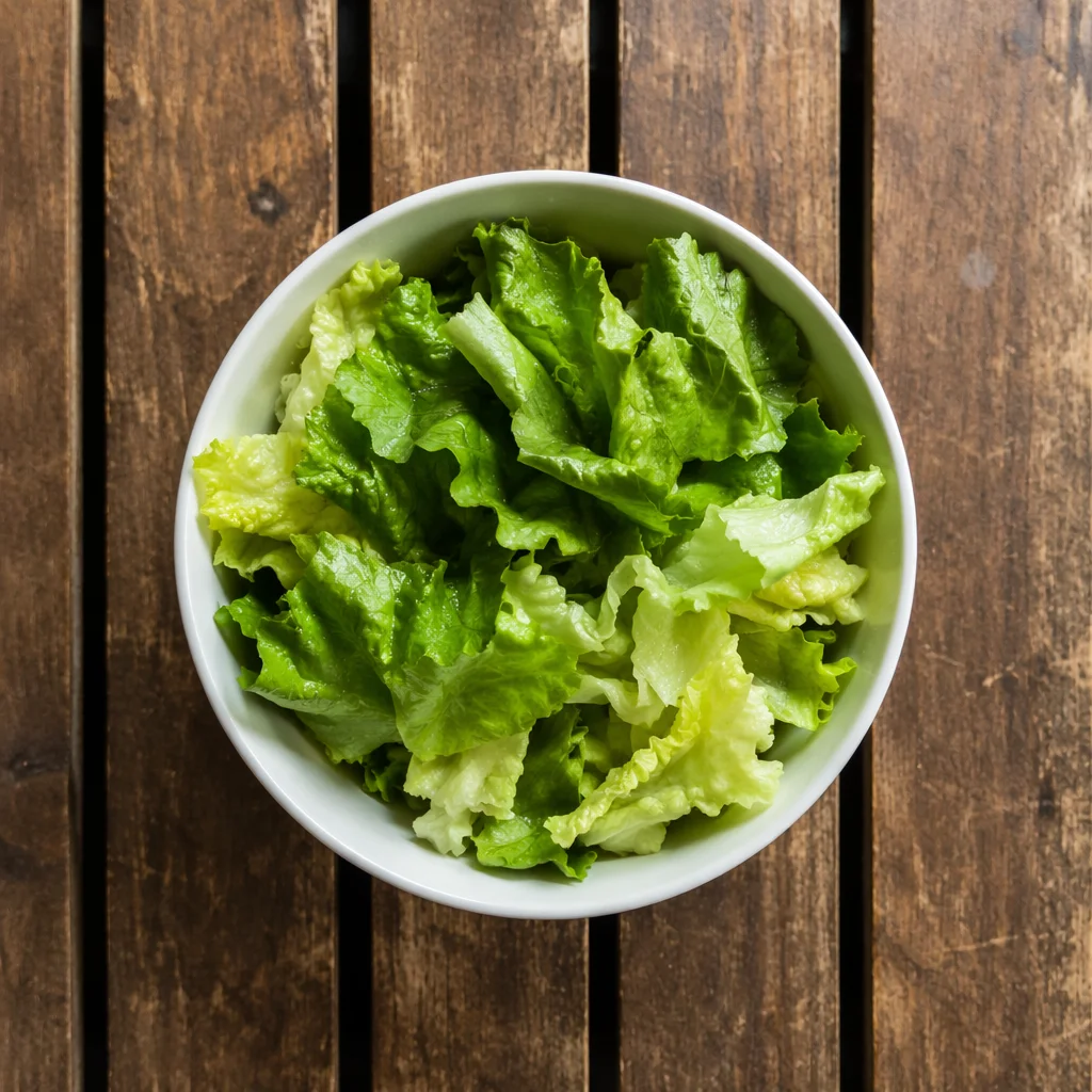 Fresh Green Salad Bowl Overhead