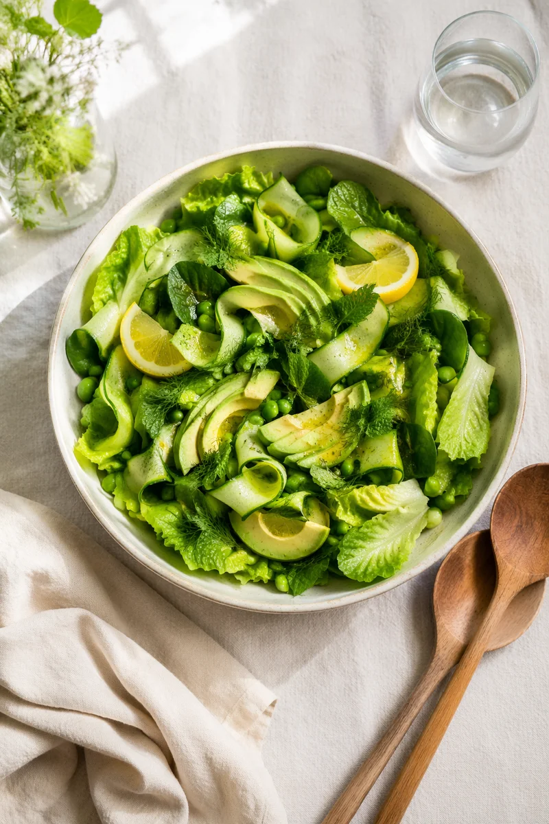 Healthy Green Salad with Morning Light
