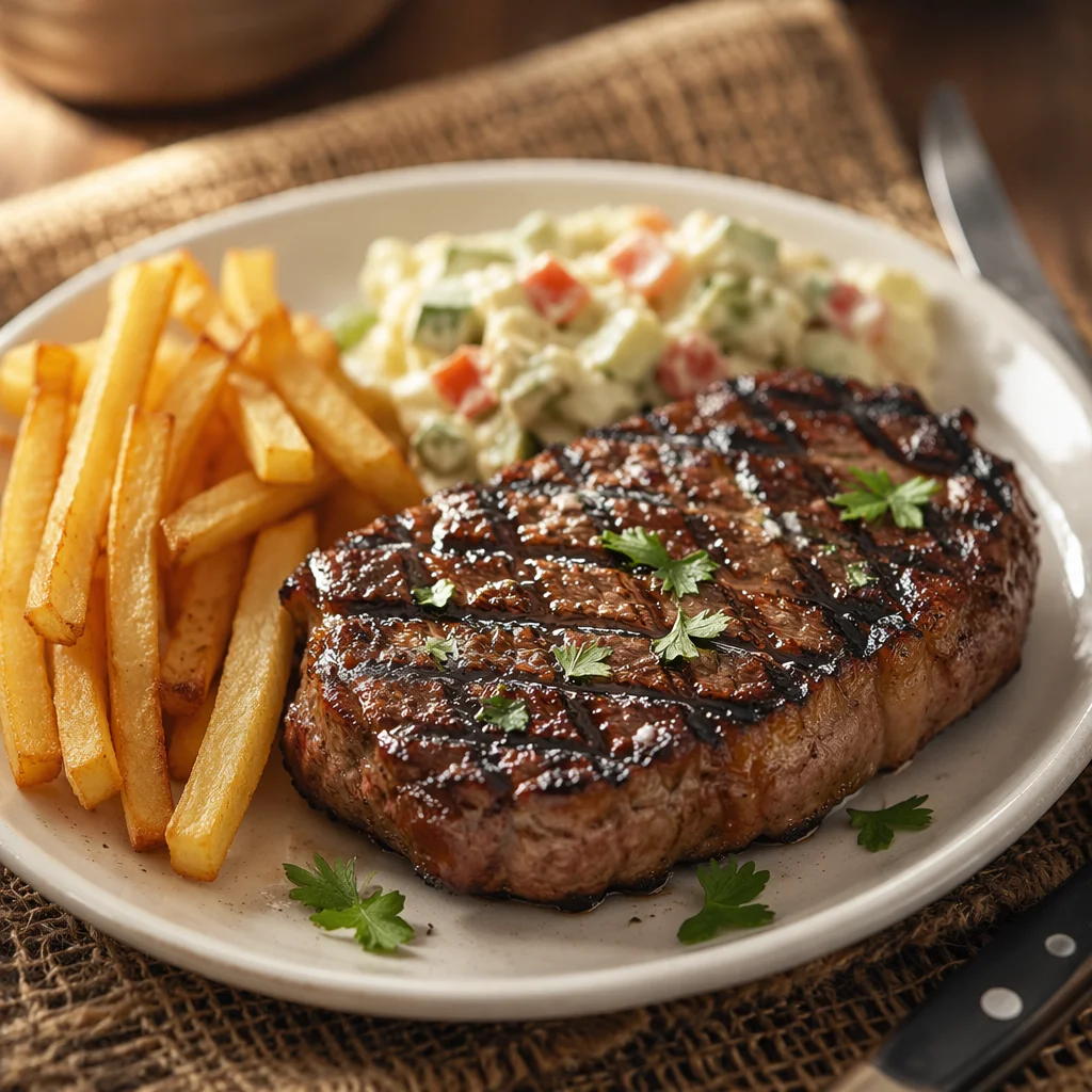 Rustic Grilled Steak Dinner Plate