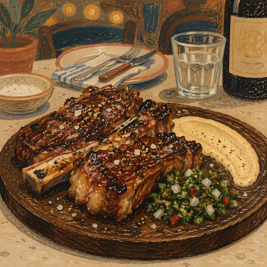 Grilled Bone-In Steak Dinner Plate
