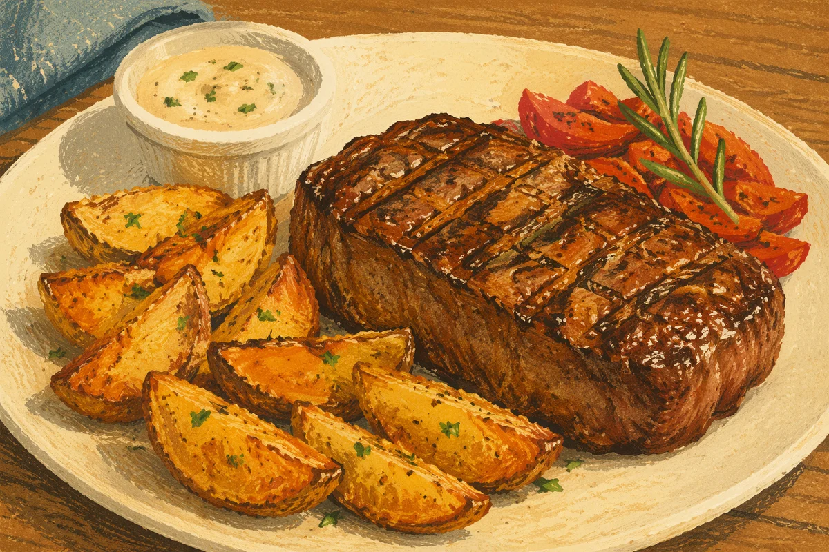 Grilled Steak Dinner with Potatoes