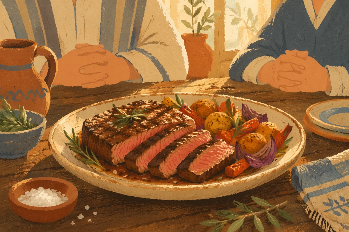 Rustic Grilled Steak Dinner With Gratitude