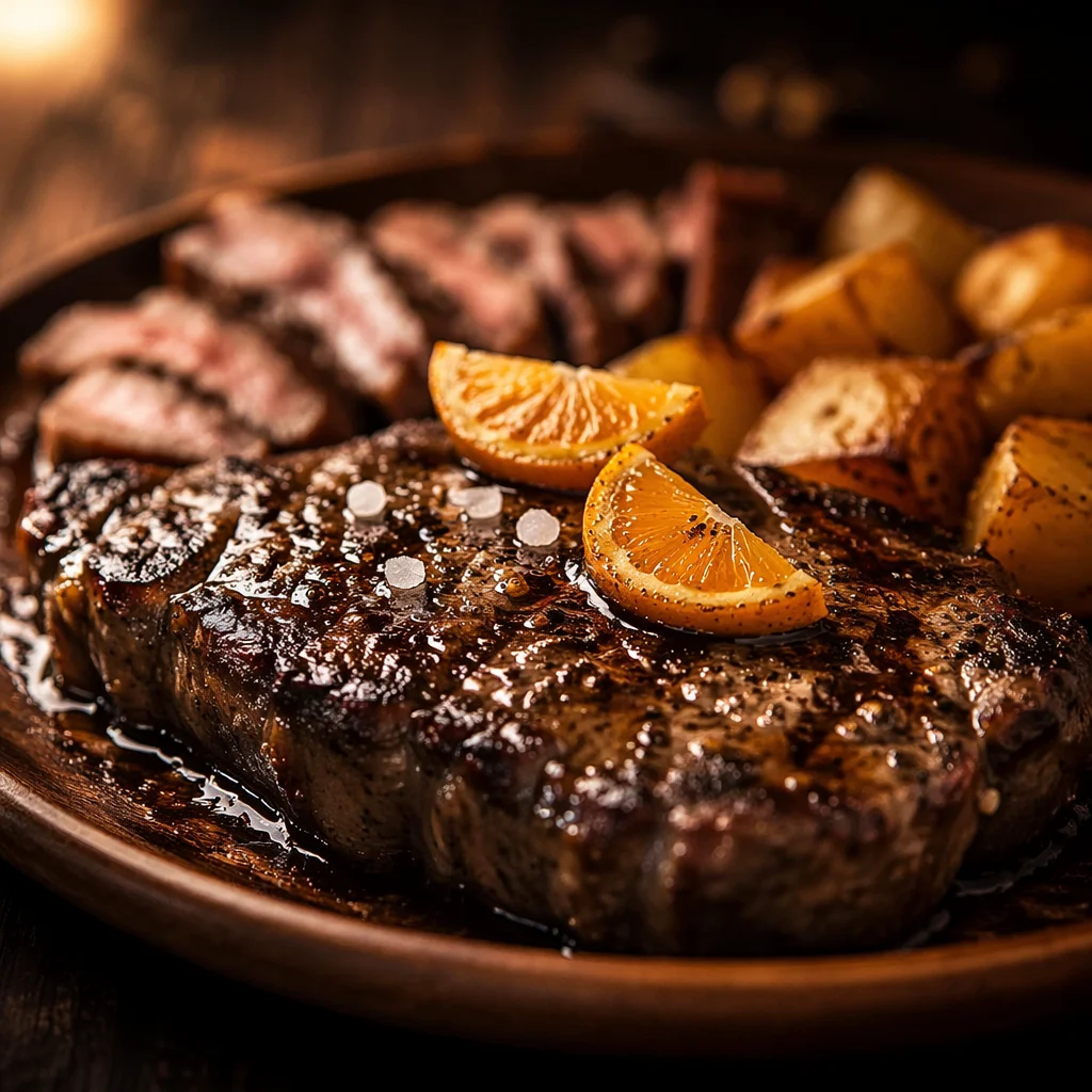 Rustic Grilled Steak Dinner with Citrus