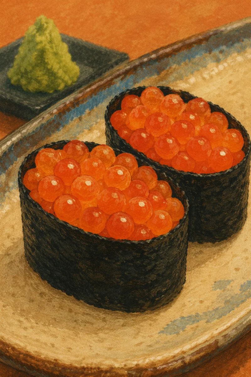 Macro Salmon Roe Sushi Platter