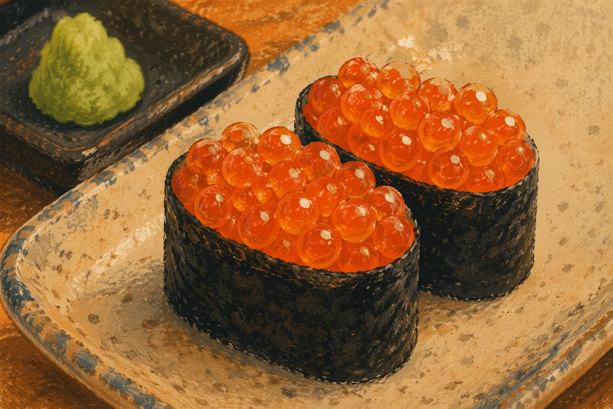 Salmon Roe Sushi Platter Close Up