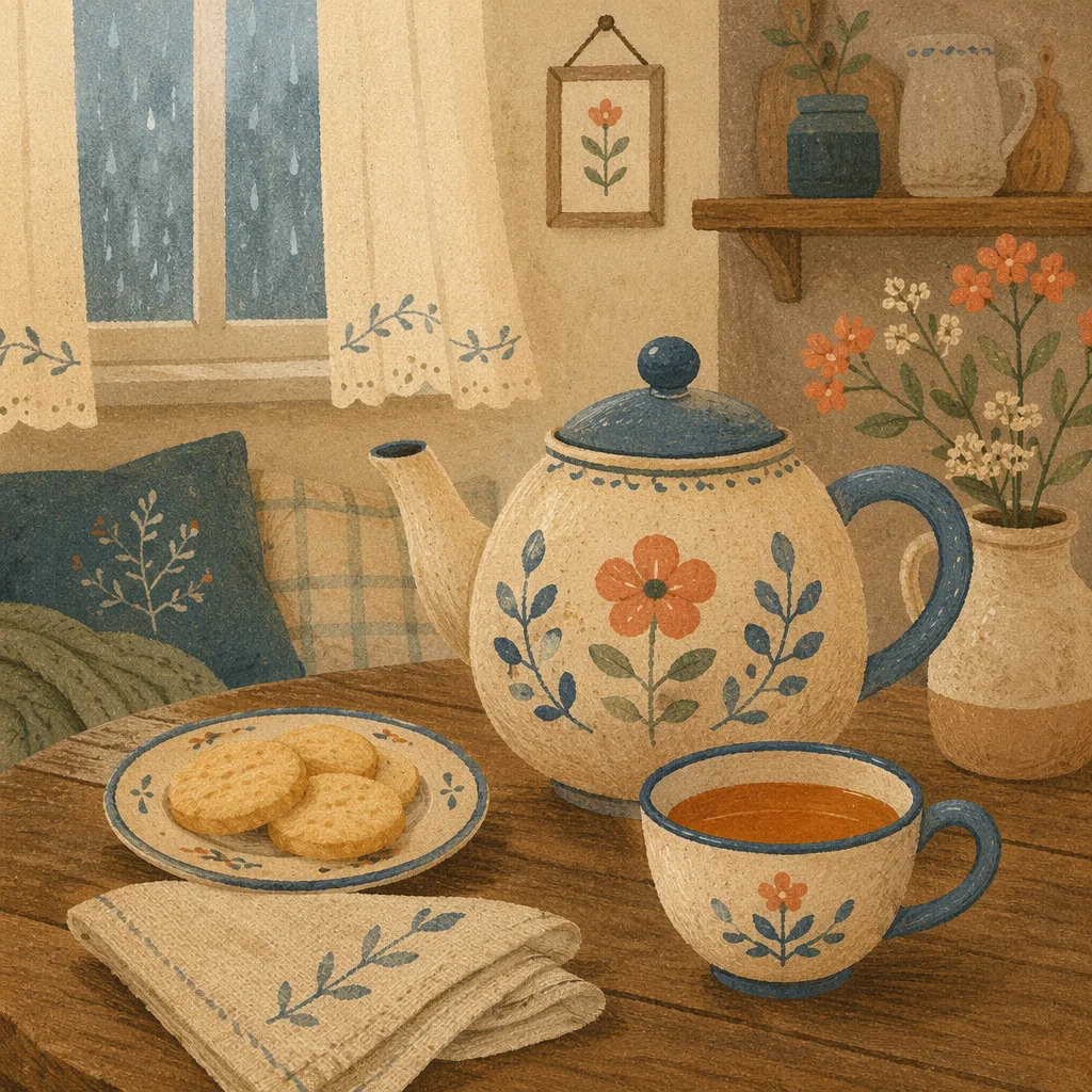 Cozy Ceramic Teapot and Tea Cup