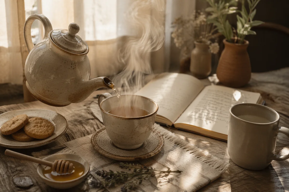 Cozy Ceramic Teapot and Tea Cup