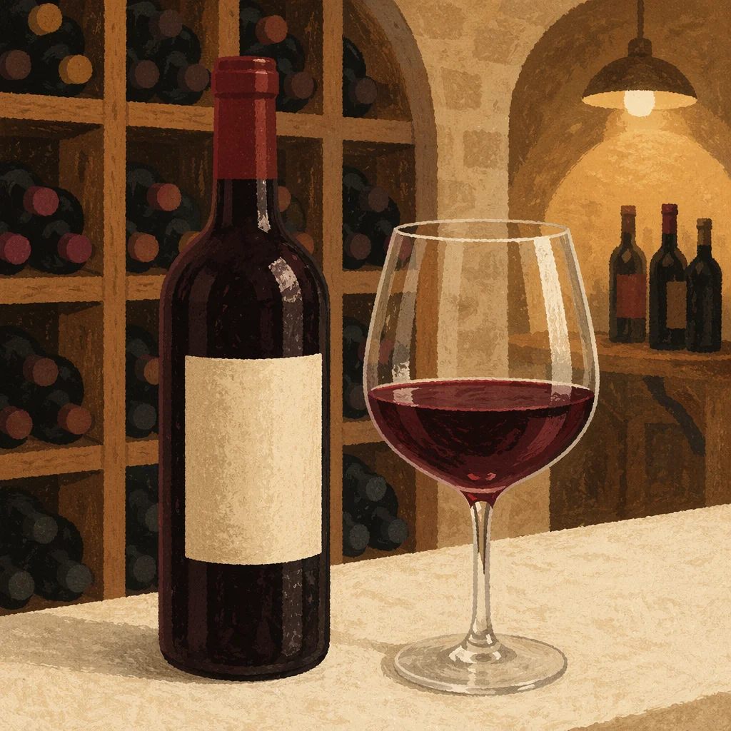 Ruby Wine Glass in Warm Cellar