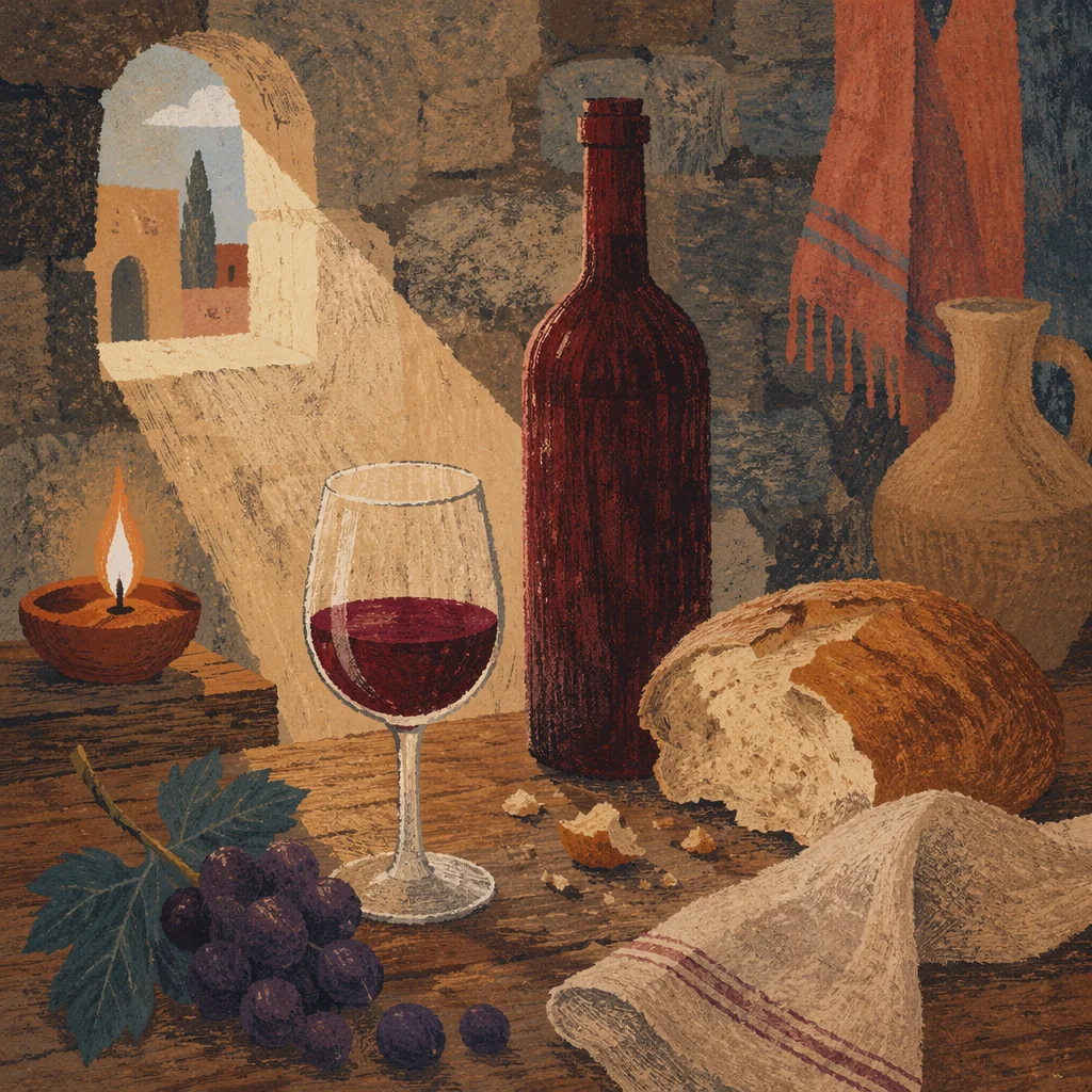 Rustic Wine Cellar Thanksgiving Still Life