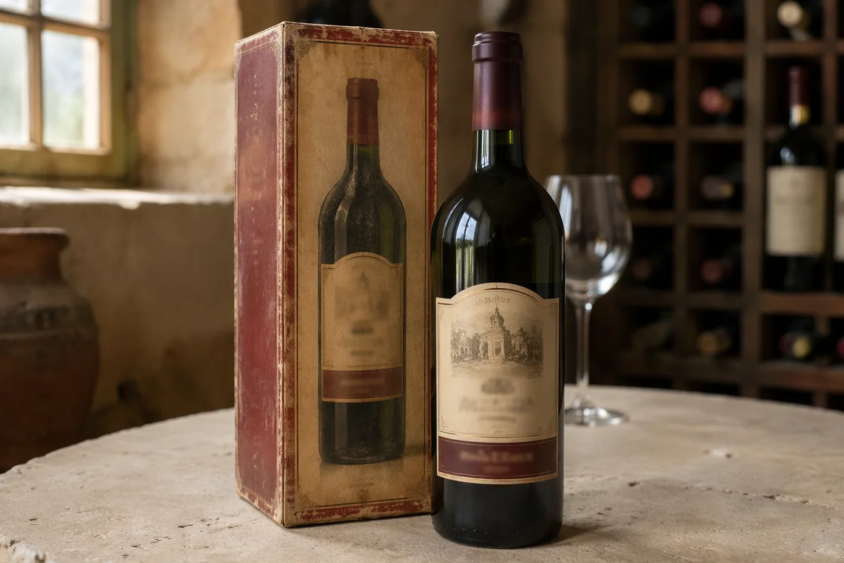 Red Wine Bottle in Cellar Tasting Room
