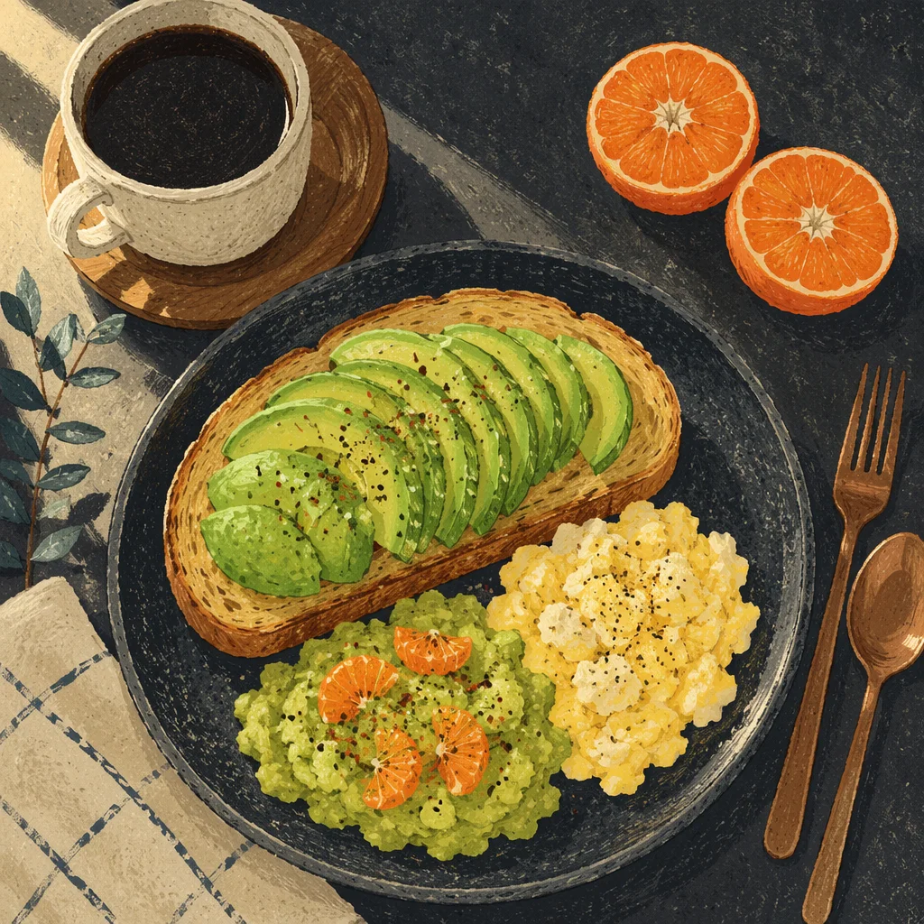 Cozy Avocado Toast Brunch Flat Lay