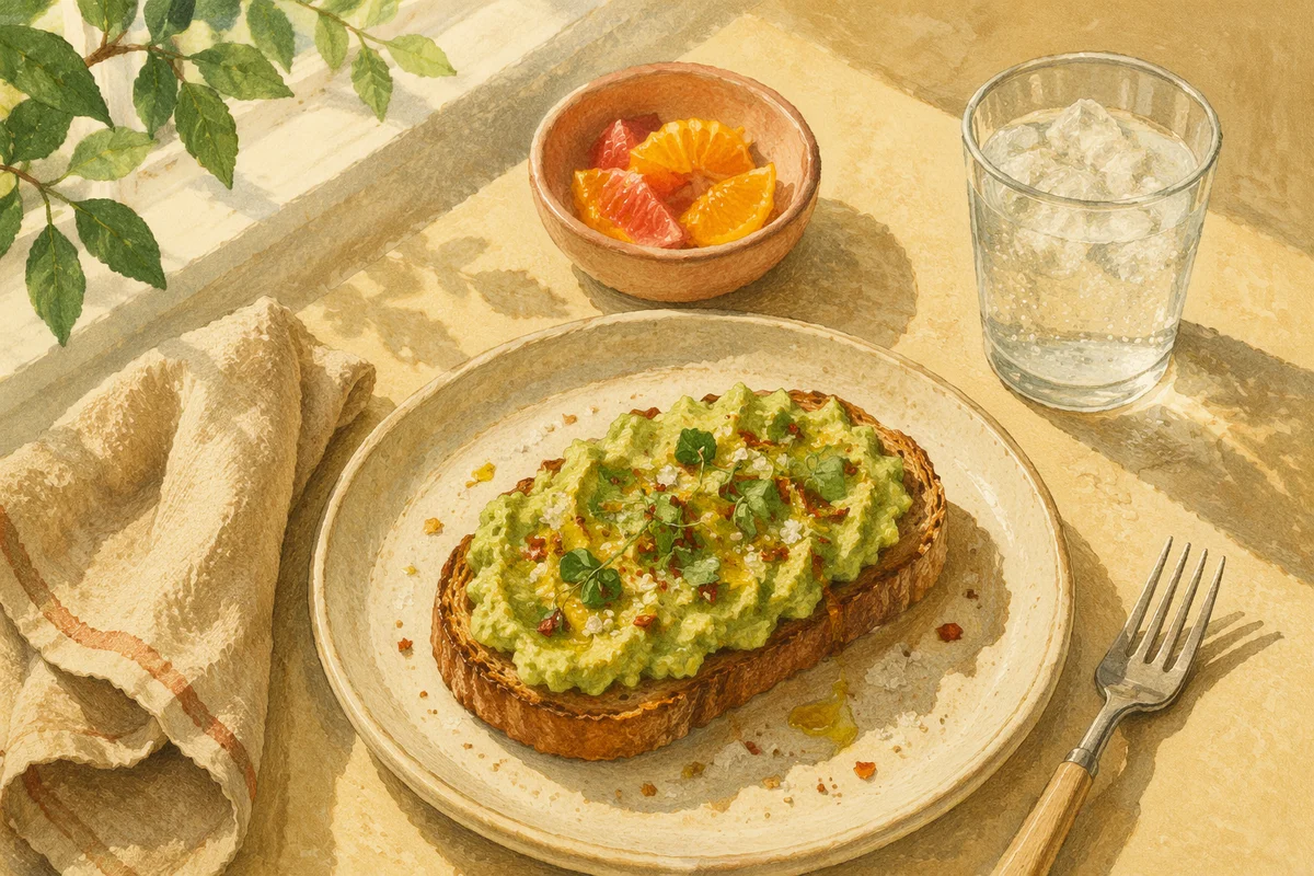 Sunlit Avocado Toast Brunch Table Scene