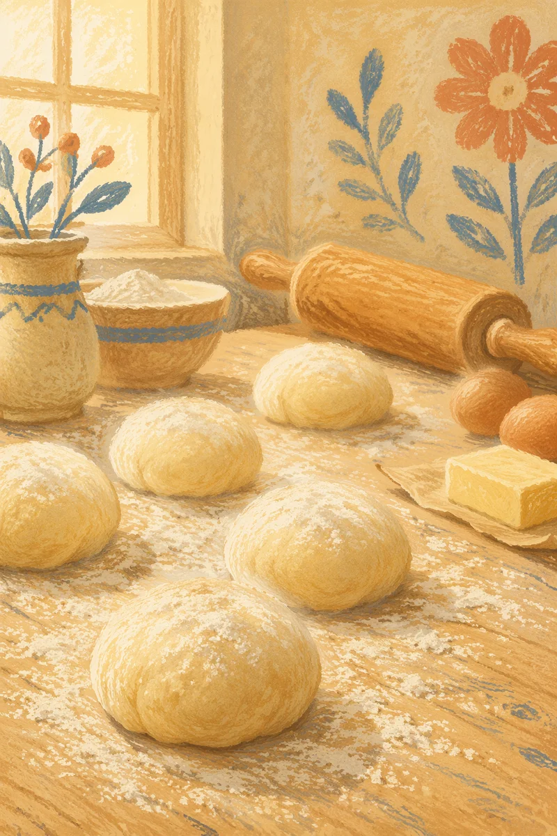 Rustic Baking Ingredients on Wooden Counter