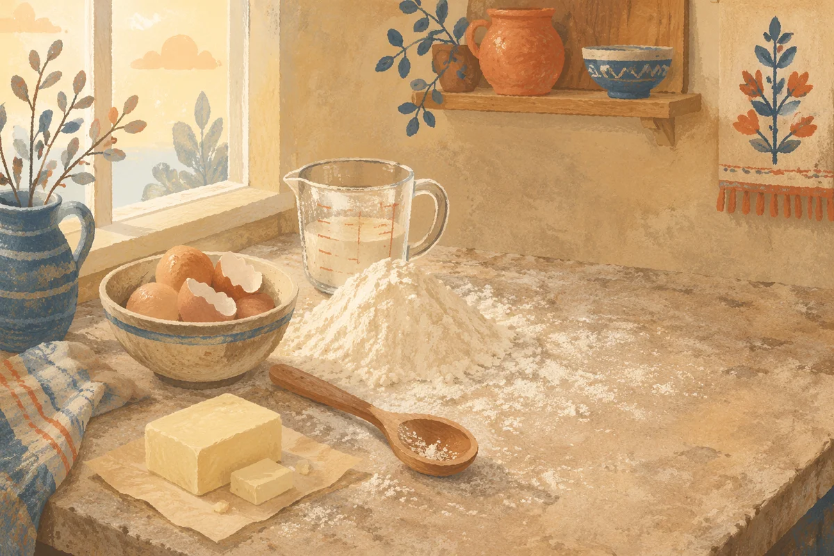Cozy Baking Ingredients on Kitchen Counter