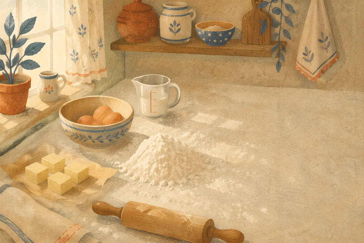 Cozy Baking Ingredients on Stone Counter