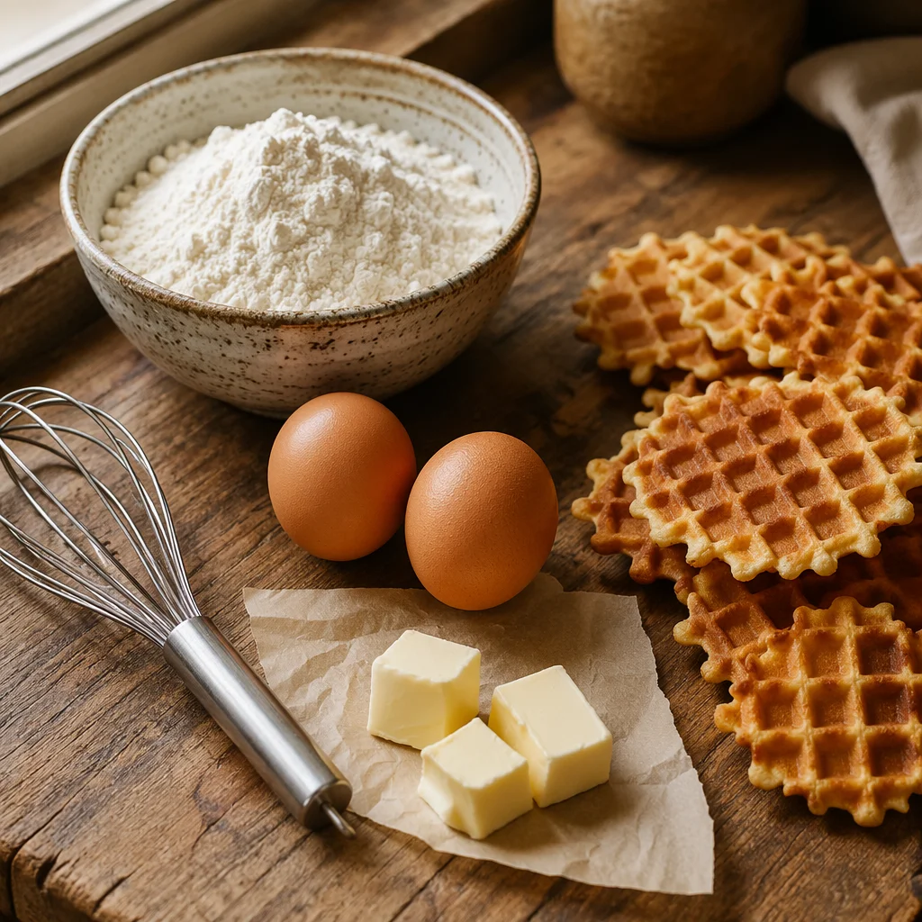 Cozy Baking Ingredients on Rustic Counter