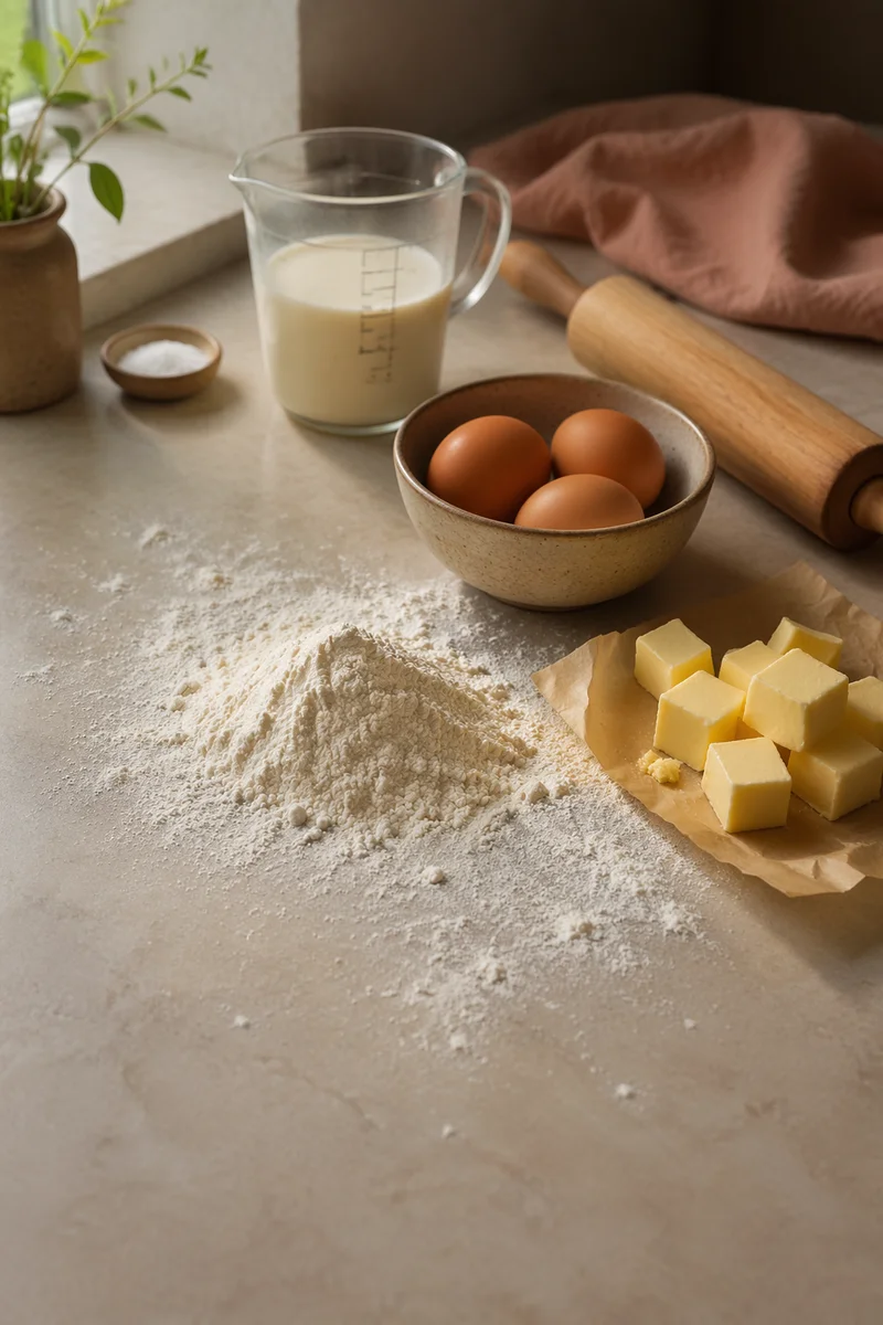 Cozy Morning Baking Ingredients on Counter