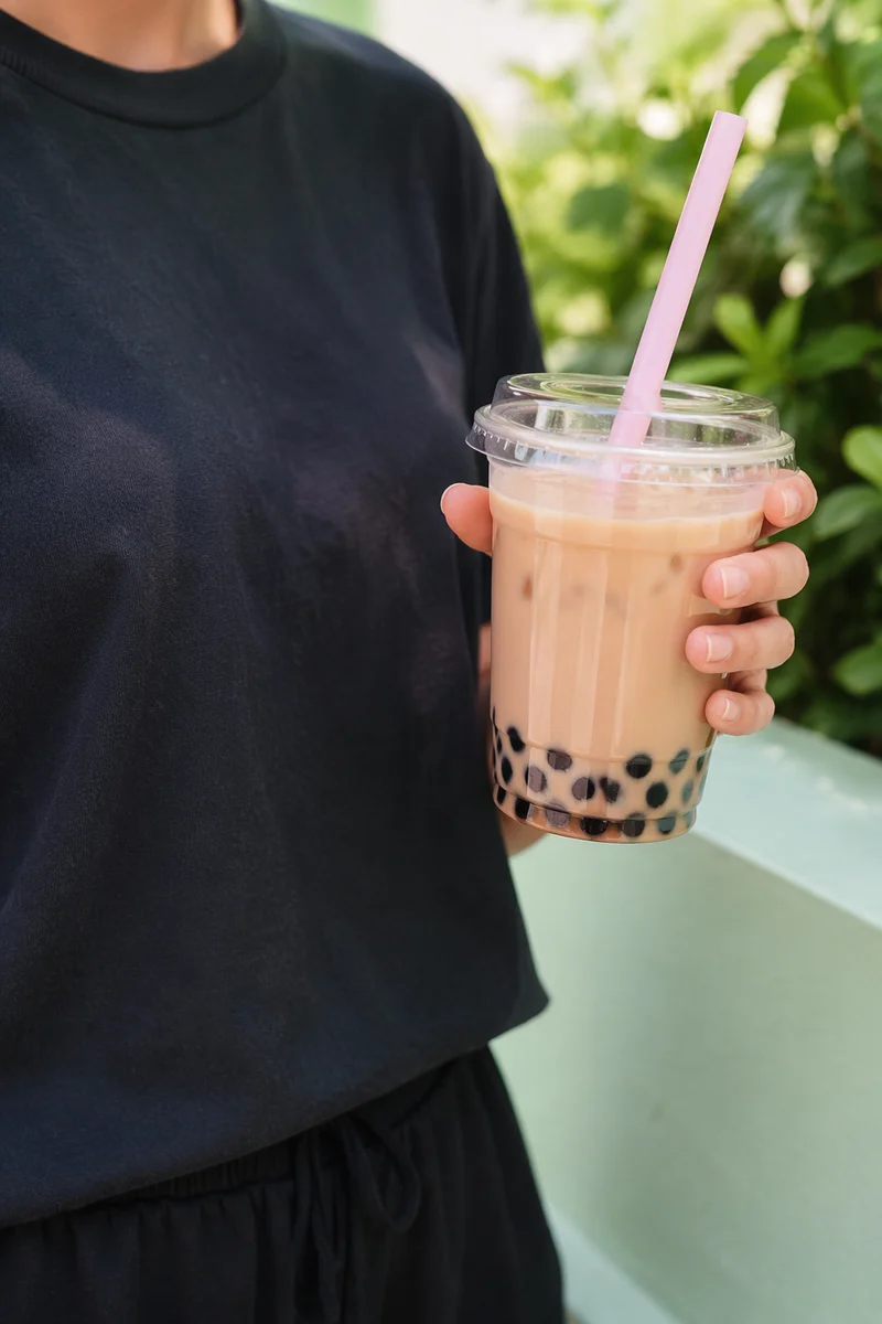 Pastel Bubble Tea Close Up Refreshment