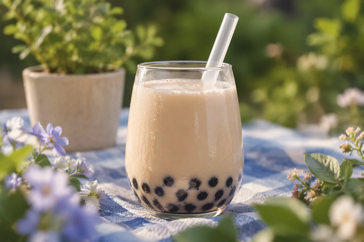 Pastel Bubble Tea Picnic Close Up