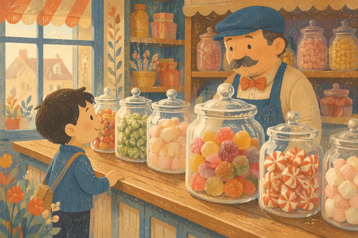Vintage Candy Shop Jars in Warm Light