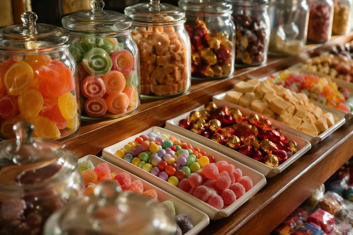 Colorful Candy Shop Jars and Sweet Trays