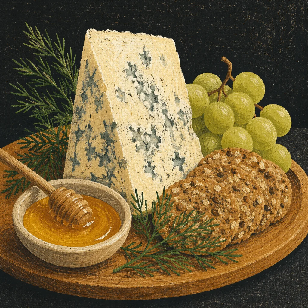 Artisanal Cheese Board with Grapes and Honey