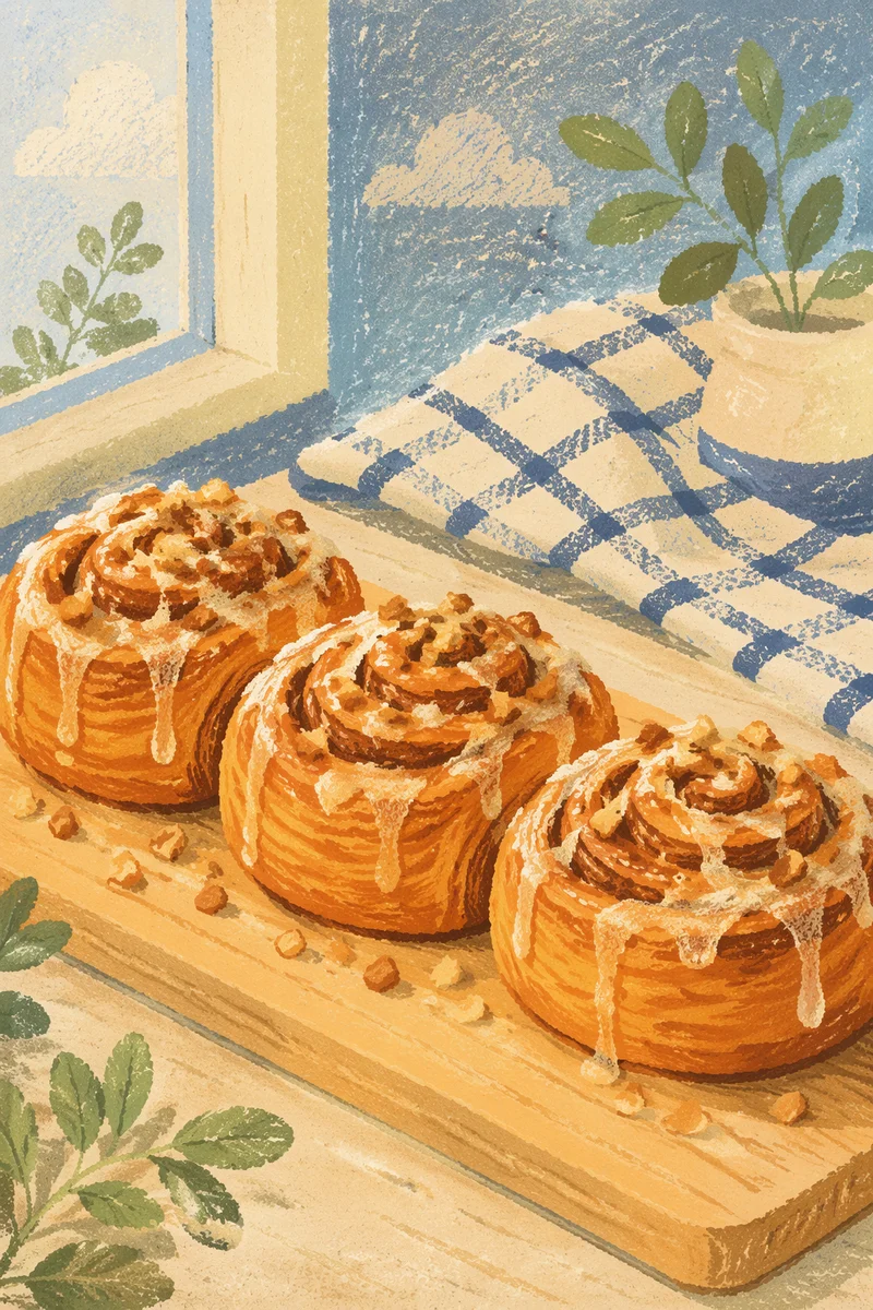 Fresh Cinnamon Rolls with Vanilla Icing Drizzle
