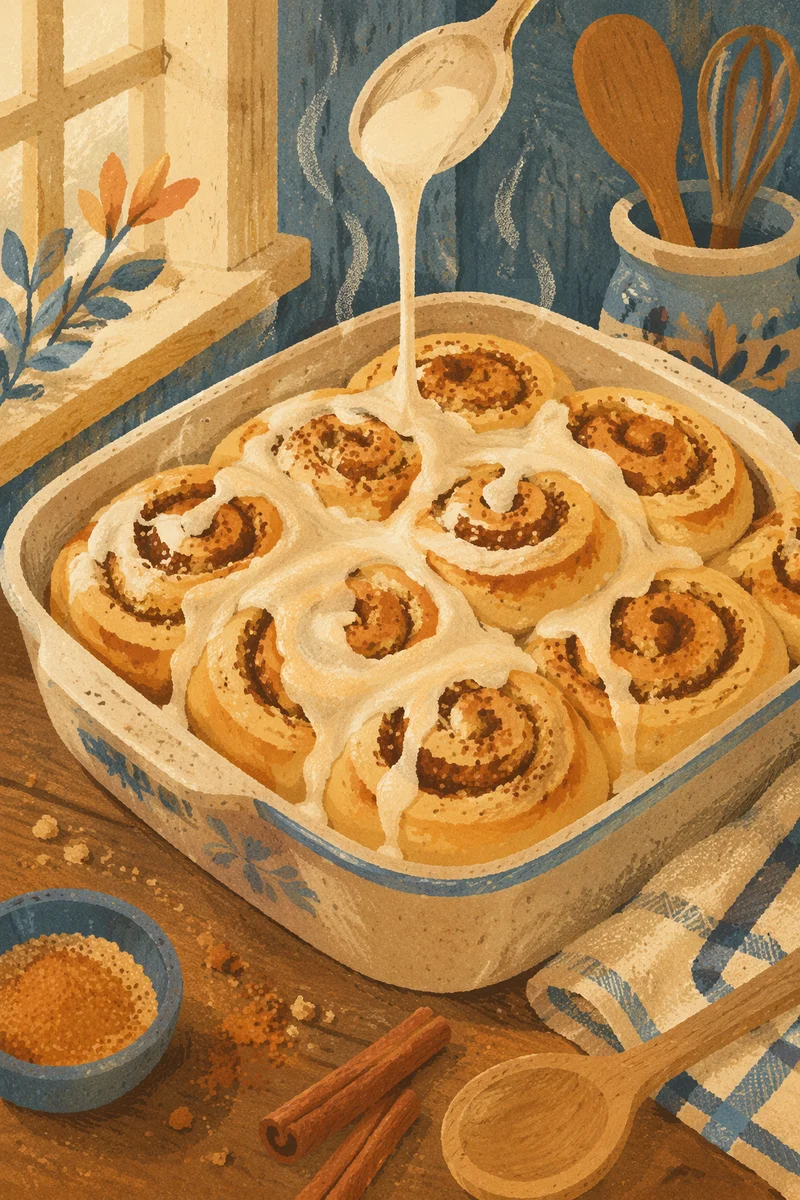 Freshly Baked Cinnamon Rolls with Icing