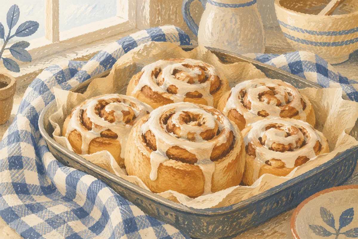 Fresh Cinnamon Rolls with Creamy Icing Drizzle