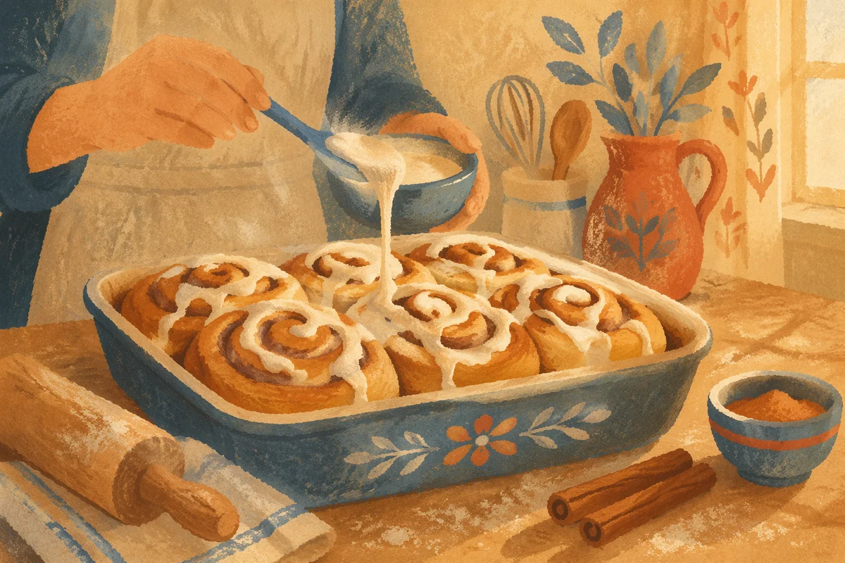 Freshly Baked Cinnamon Rolls with Icing