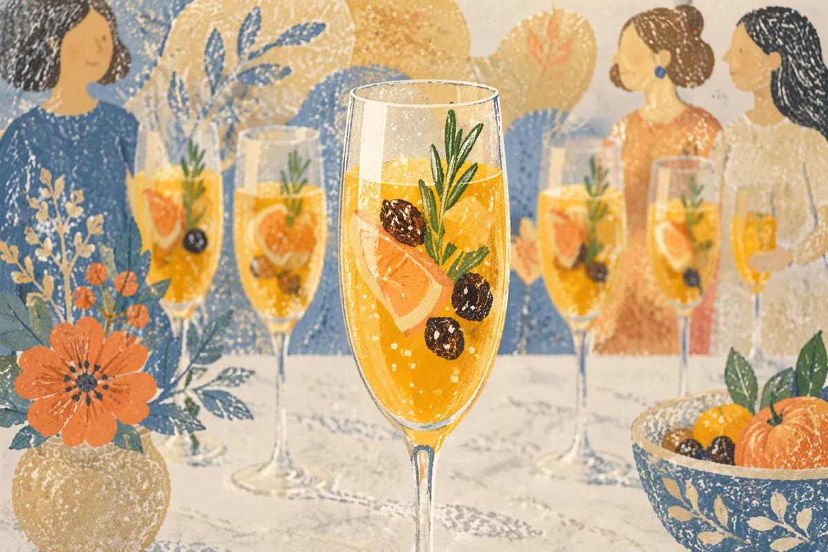 Golden Citrus Herb Cocktail Glasses