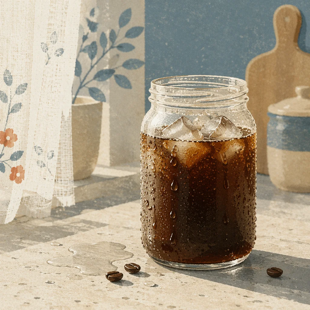 Refreshing Cold Brew Jar in Morning Light