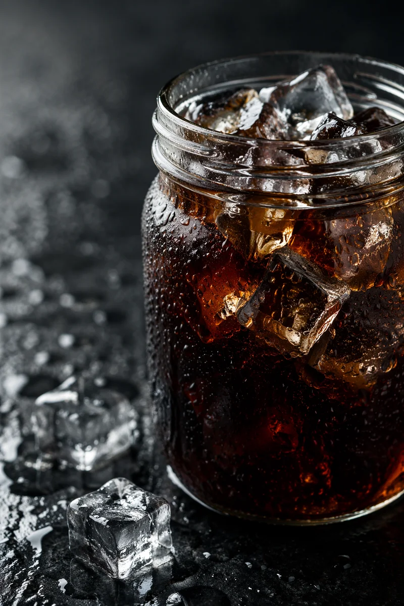 Condensation on Cold Brew Coffee Jar