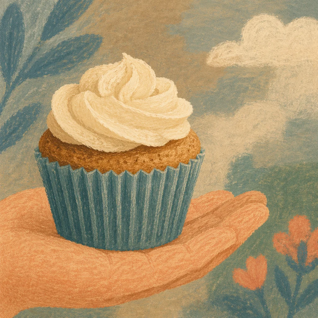 Handheld Cupcake with Cream Frosting
