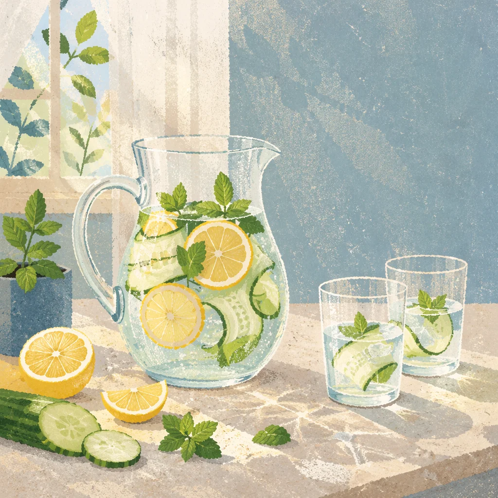 Refreshing Lemon Cucumber Mint Detox Water