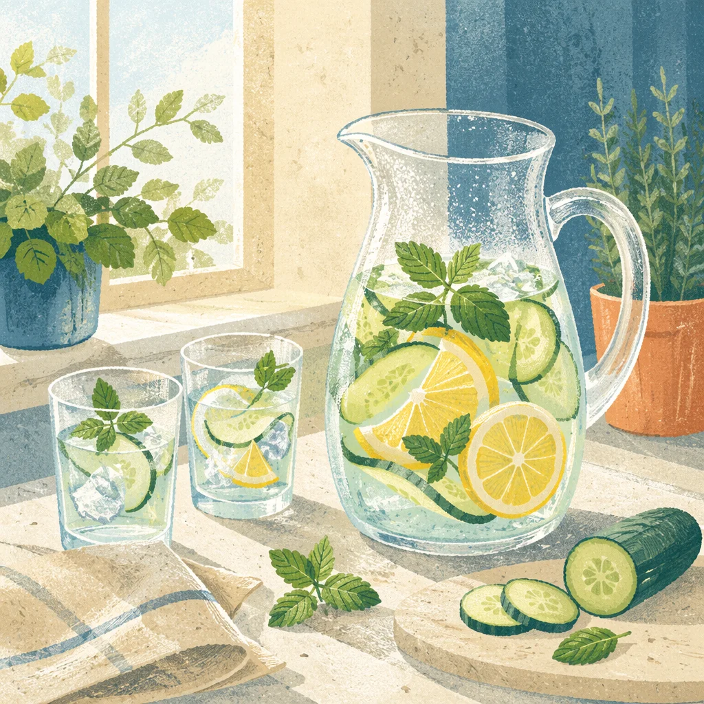 Refreshing Detox Water Pitcher Still Life