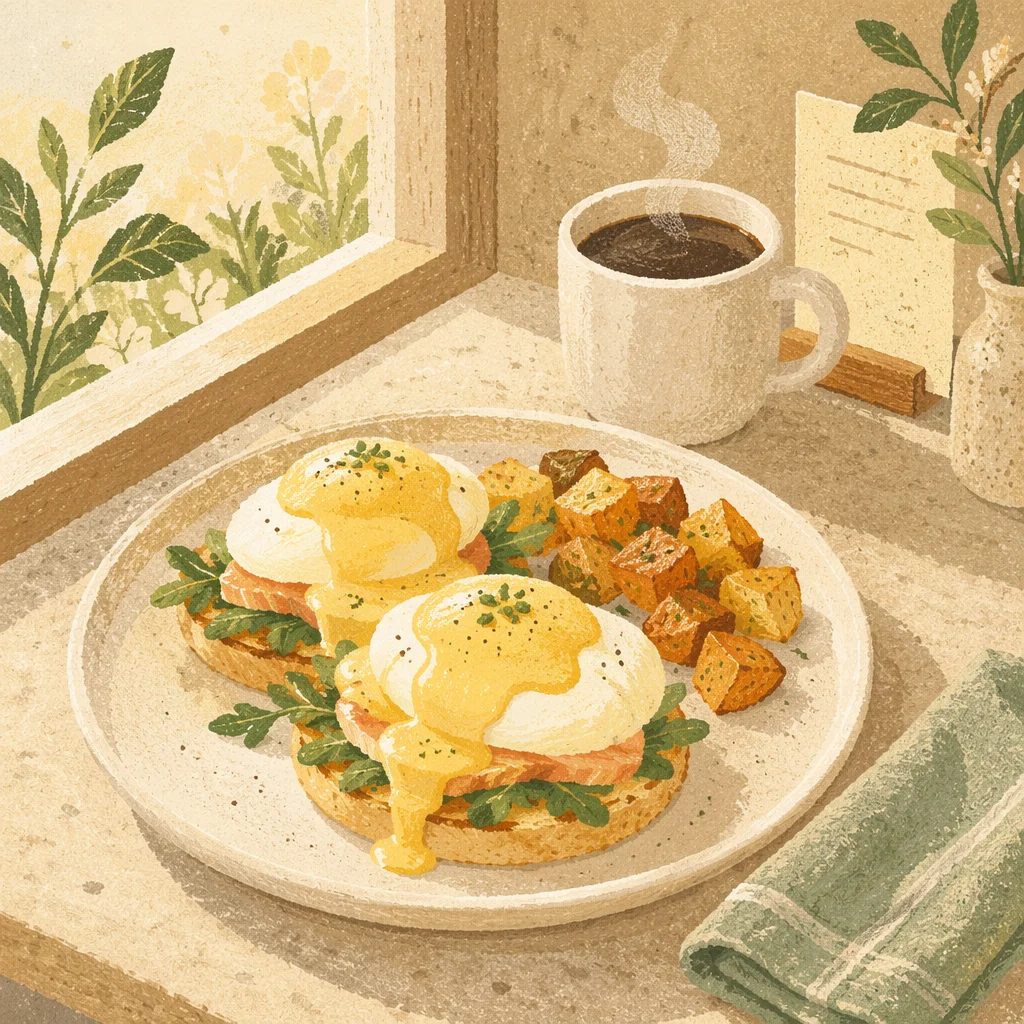 Elegant Eggs Benedict Brunch Plate
