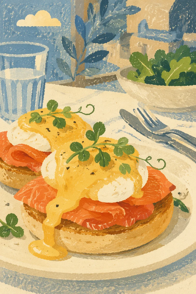 Elegant Eggs Benedict Brunch Plate