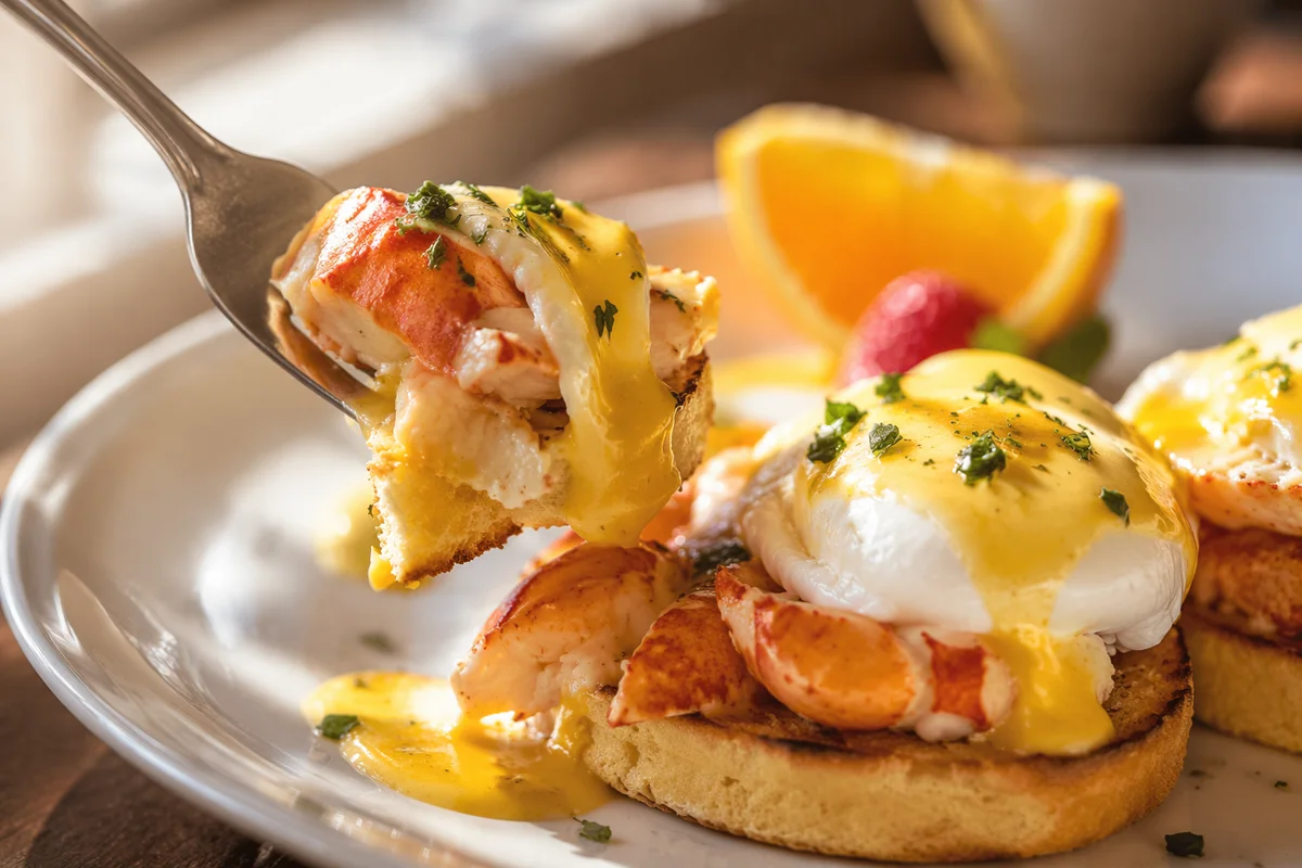 Elegant Lobster Eggs Benedict Brunch Plate