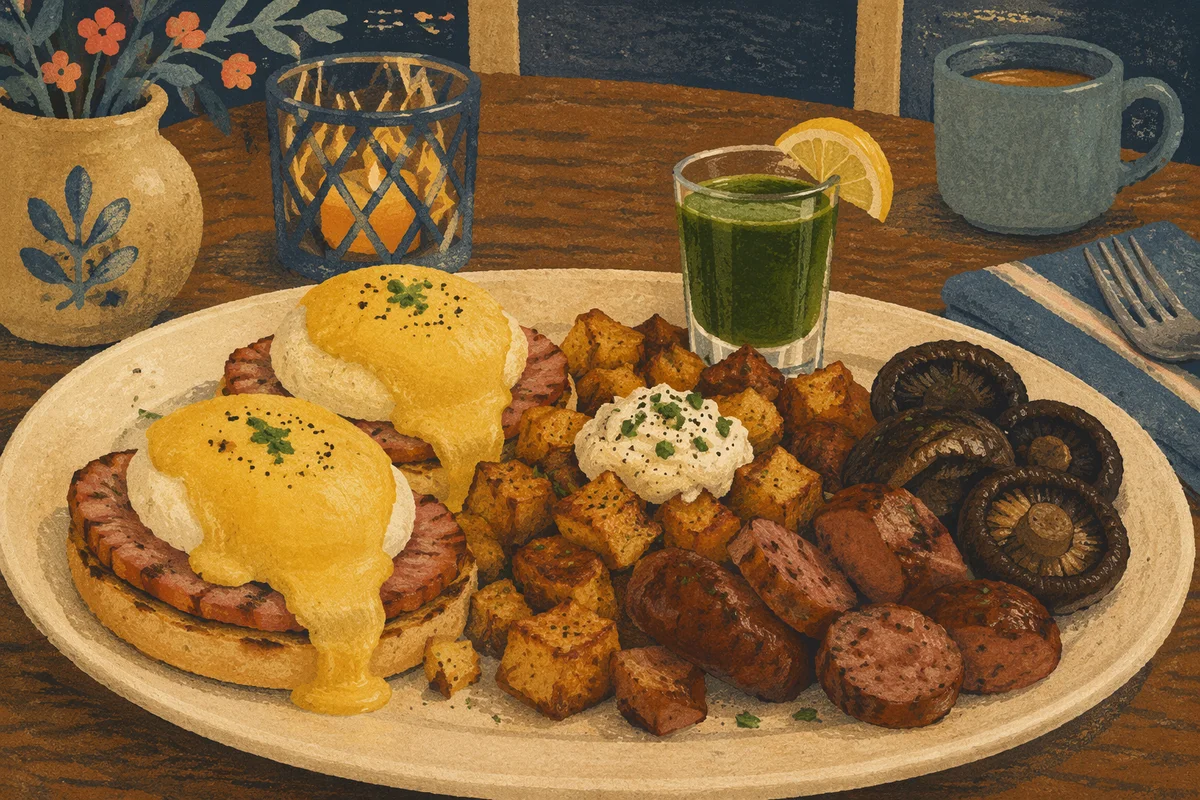 Cozy Eggs Benedict Brunch Plate