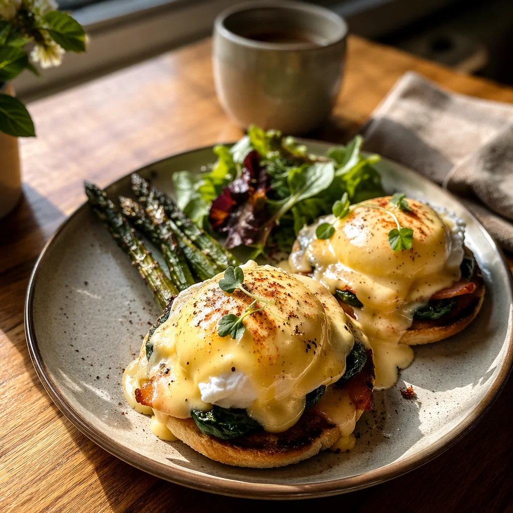 Sunlit Eggs Benedict Brunch Plate