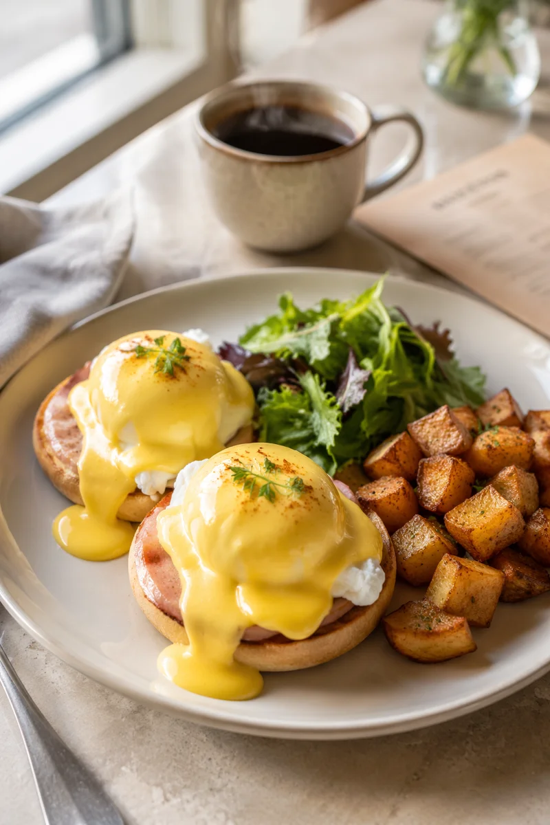 Sunlit Eggs Benedict Brunch Plate
