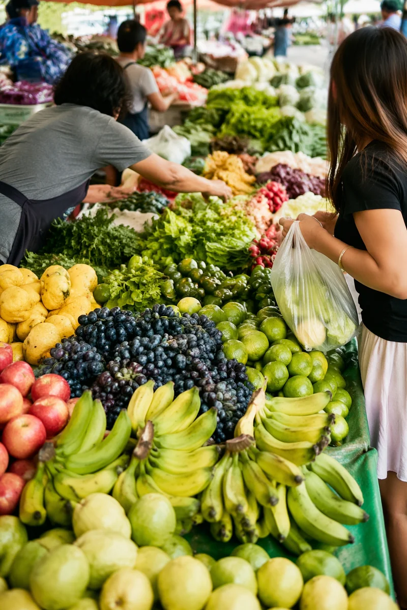Fresh Farmers Market Produce Overhead Display