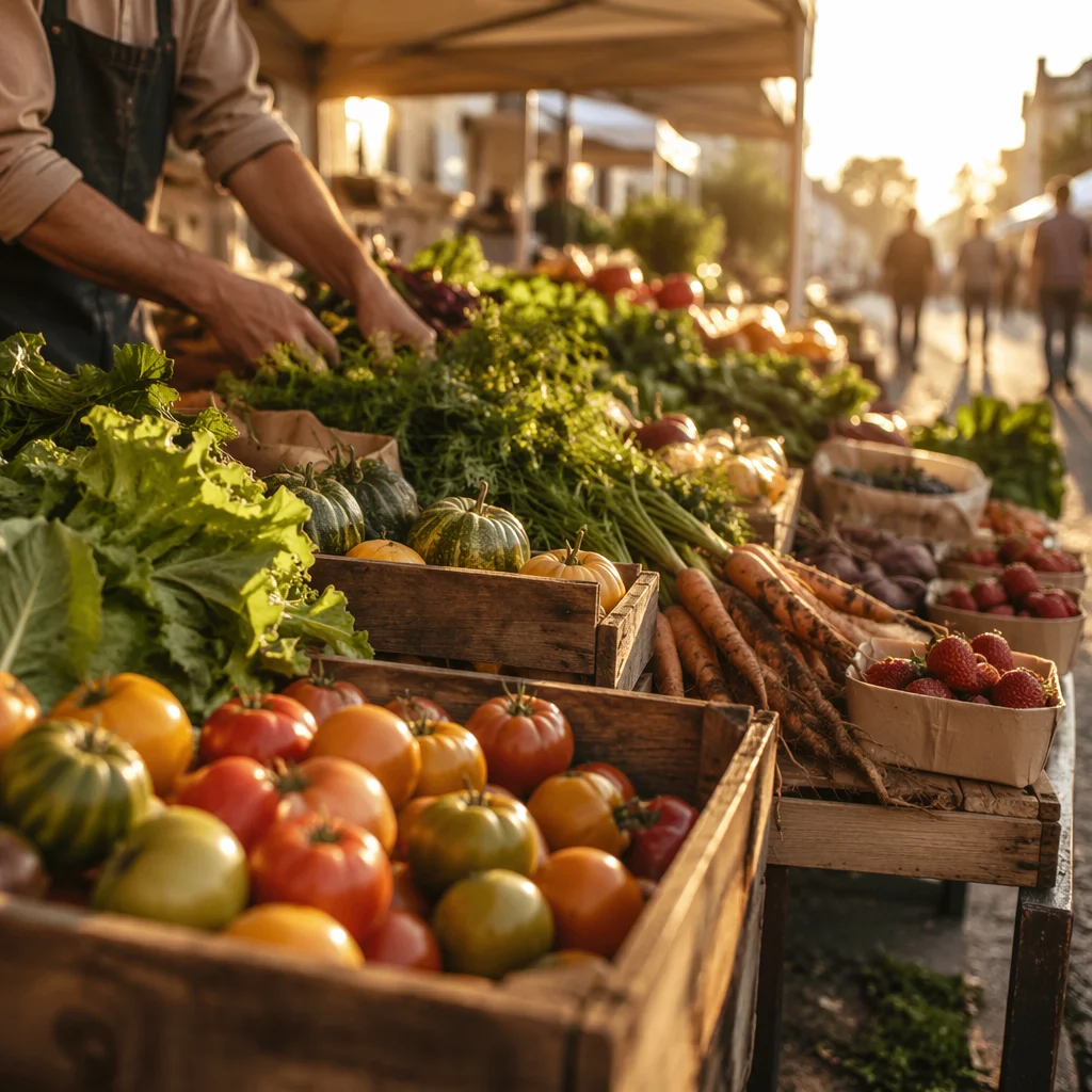 Sunrise Farmers Market Organic Produce Display