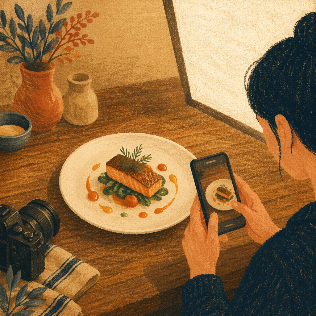 Cozy Food Photography Studio Table Scene